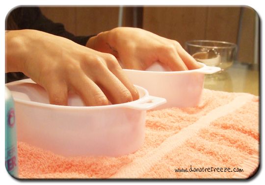 Farrah's fingers enjoying a nice fizzy soak in Orly's Nail Whitener