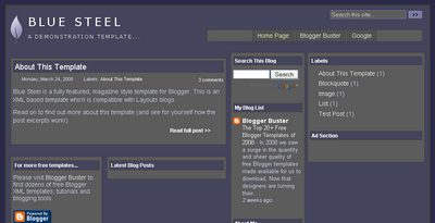 Blue Steel Blogger Template