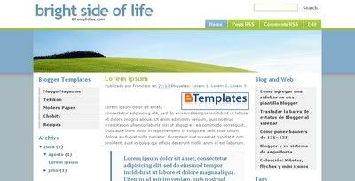 Bright Side of Life Blogger Template from Blog and Web