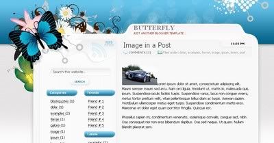 Butterfly Blogger Template from Blogger Tricks