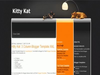 Cat Crazy Blogger Template from Dafool