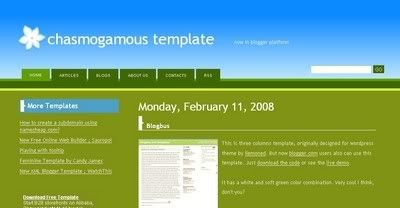 Chasmogamous Blogger Template from Template GoDown