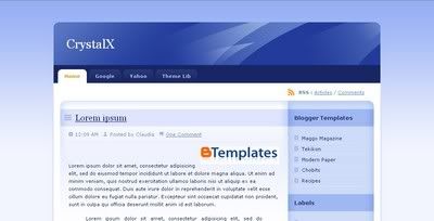 CrystalX Blogger Template from ThemeLib