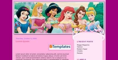 Disney Princess Blogger Template from SkinCorner