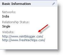 Facebook profile basic information