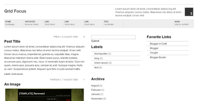 Grid Focus Blogger Template