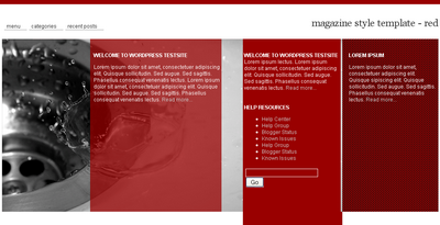 Magazine Style Red Blogger Template