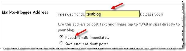 Post Via Email in Blogger