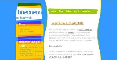 Neoneon Blogger Template from Blog and Web