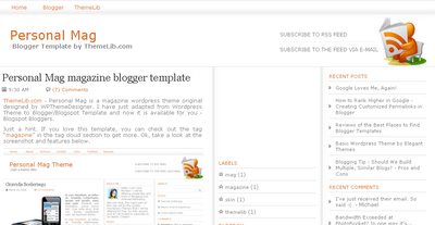 Personal Mag Blogger Template