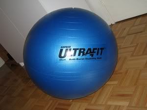 An air filled plastic blue ball