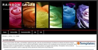 Rainbow Drops Blogger Template from Templates para voce