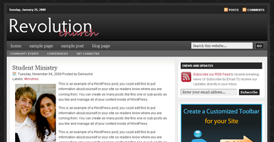 Revolution Church Blogger Template