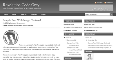 Revolution Code Gray Blogger Template