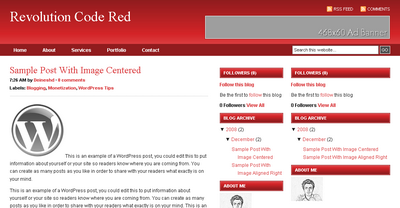 Revolution Code Red Blogger Template