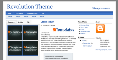 Revolution Theme Blogger Template