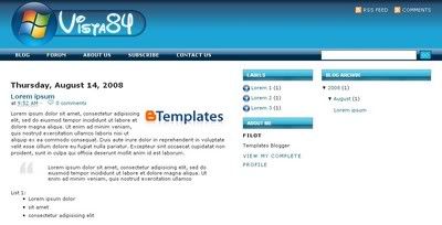 Vista 84 Blogger Template from 84 Productions
