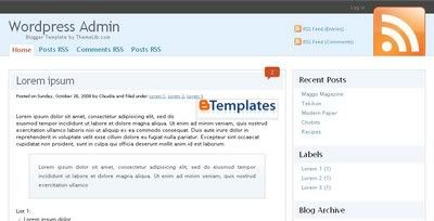 Wordpress Admin Blogger Template from ThemeLib