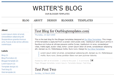 Writer's Blog Blogger Template