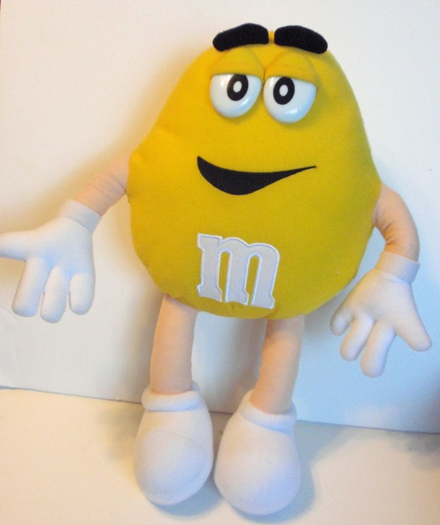 VINTAGE MISS Yellow M&M character 13" Plush Very Good stuffed toy Mars