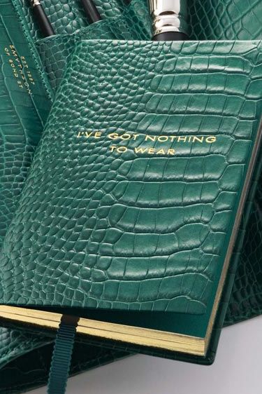 Smythson of Bond Street Malachite Collection I've Got Nothing to Wear notebook