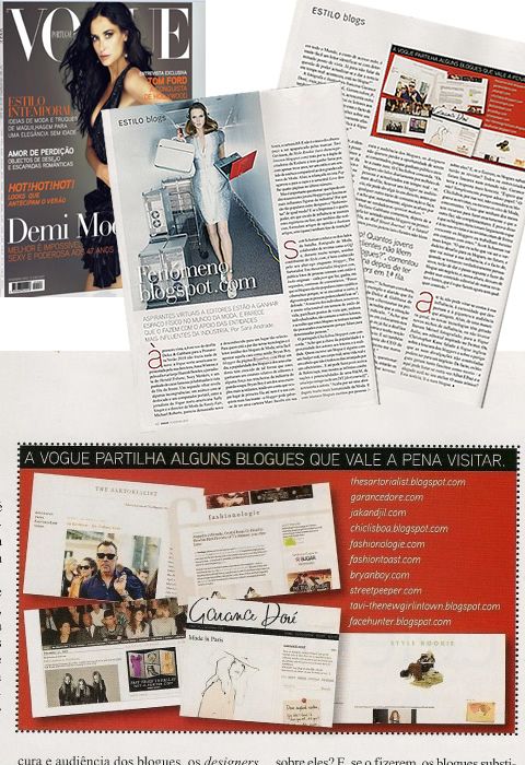 Photo of Demi Moore on the cover of Vogue Portugal, article on fashion bloggers