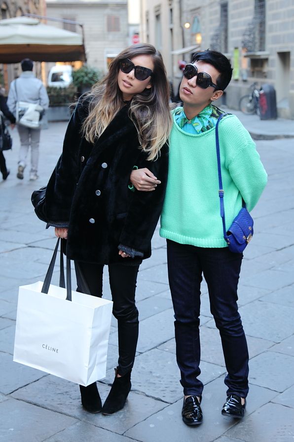 Rumi Neely shopped at Celine with Bryanboy in Florence