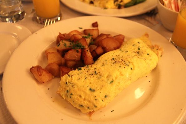 Omelette with Gruyere cheese and herbs at Balthazar, New York