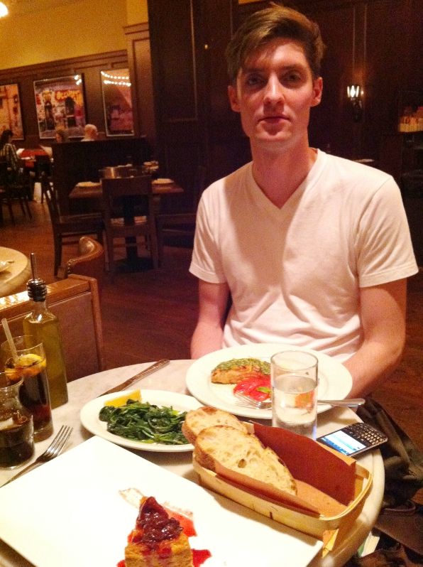 Alex O'Neill having lunch at Bar Stuzzichini, New York