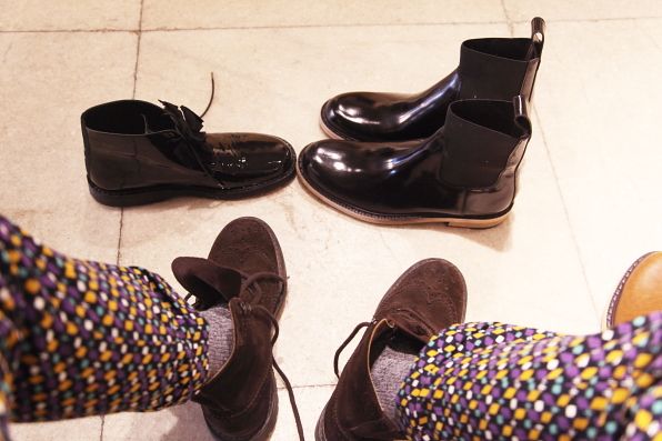 Bryanboy shopping for boots at Acne, Stockholm