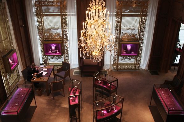 Inside the Boucheron boutique at Place Vendome, Paris