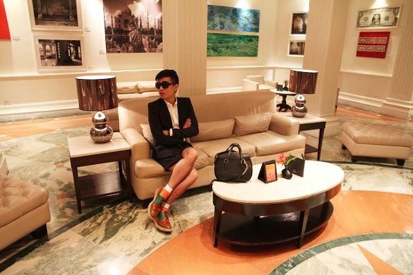 Bryanboy at the hotel lobby of the Claridges Hotel, New Delhi, India