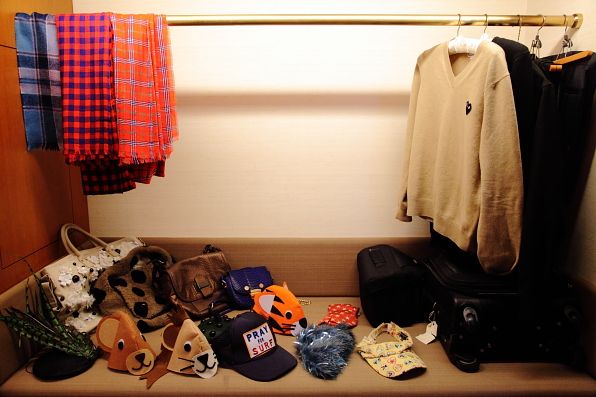 Bryanboy's accessories closet in Tokyo