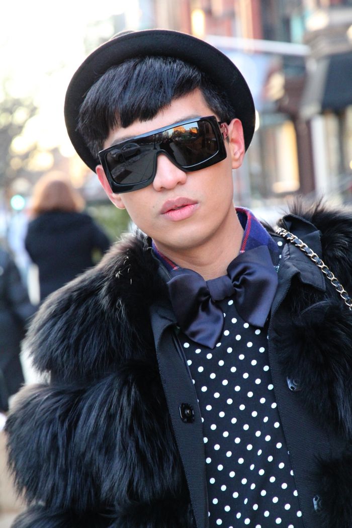 Bryanboy in Dolce & Gabbana fur jacket
