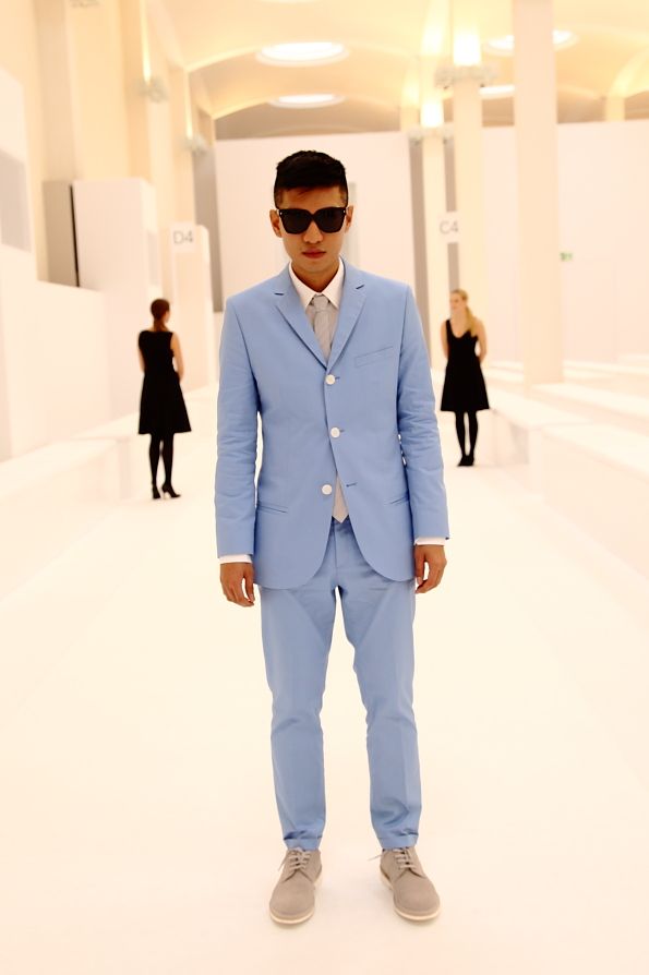 Bryanboy's sky blue suit from HUGO by Hugo Boss
