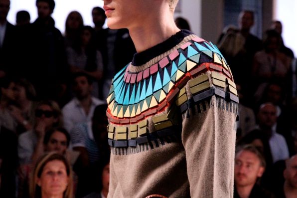 Detail shot of a sweater from Burberry Prorsum spring summer 2012