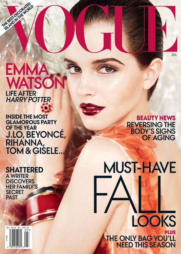 Emma Watson in Prada on the cover of Vogue USA July 2011