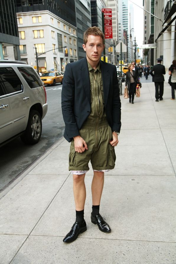 Fabian outside Barney's New York