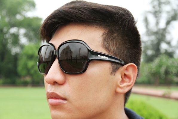 Taj Mahal reflection on Bryanboy's Miu Miu sunglasses