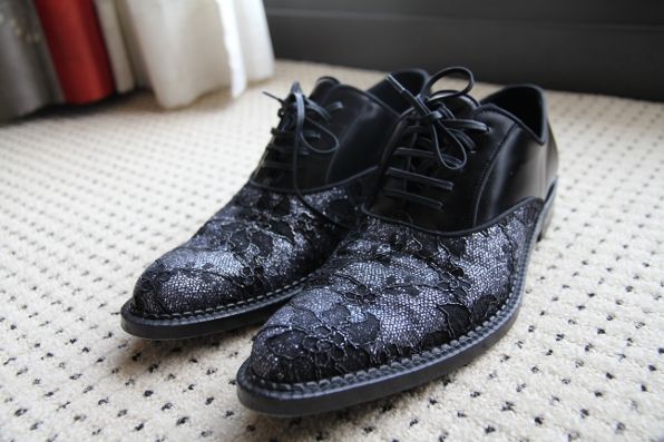 Dolce & Gabbana leather and lace shoes