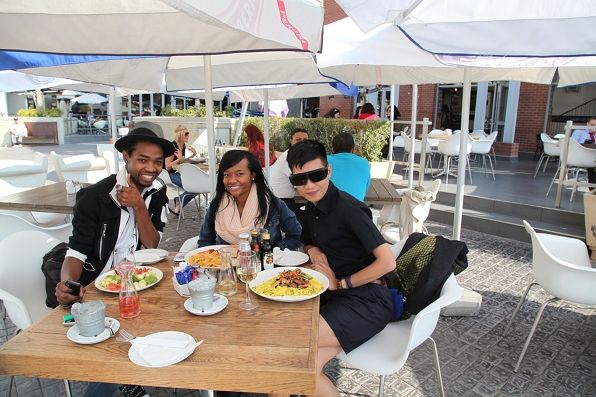 Bryanboy with Marie Claire Magazine interns Busi and MJ