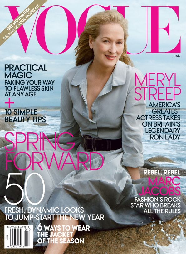 Meryl Streep on the cover of Vogue USA, January 2012 issue