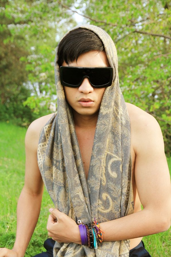Bryanboy wearing a scarf from morocco.