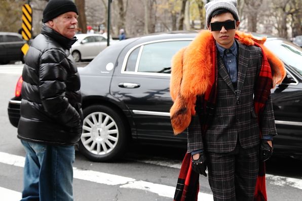 Bryanboy in a plaid suit