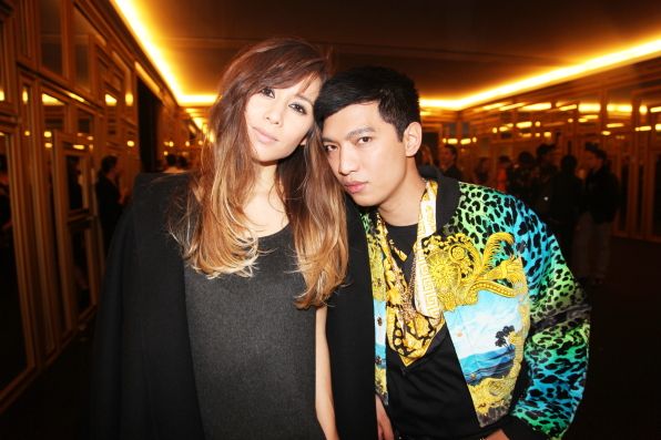 Versace for H&M launch event with Rumi Neely and Bryanboy
