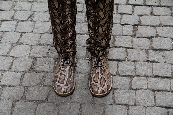 Acne Desert boots in snakeskin