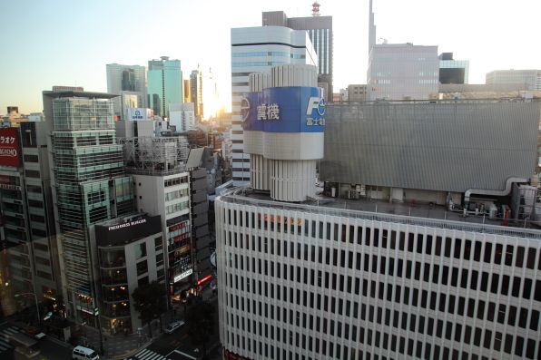Afternoon sunset from Bryanboy's hotel room in Ginza
