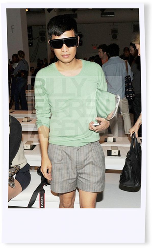 Bryanboy wearing a Uniqlo sweater at Calvin Klein spring summer 2012
