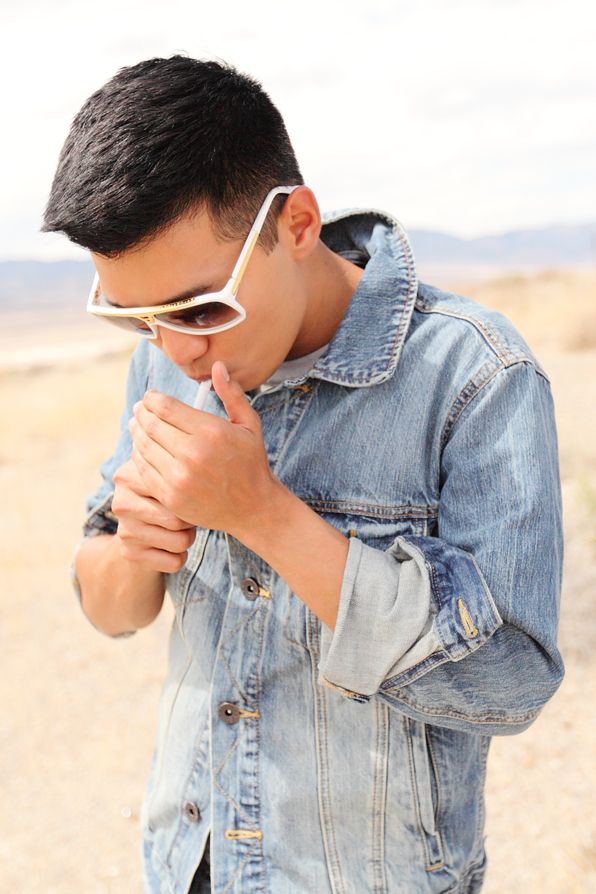 Bryanboy wearing an American Eagle denim jacket