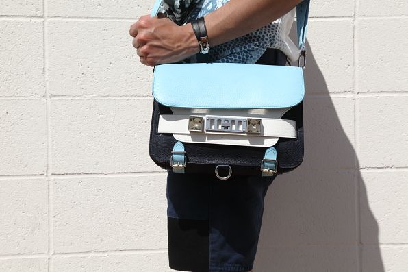Bryanboy carrying a Proenza Schouler PS11 bag